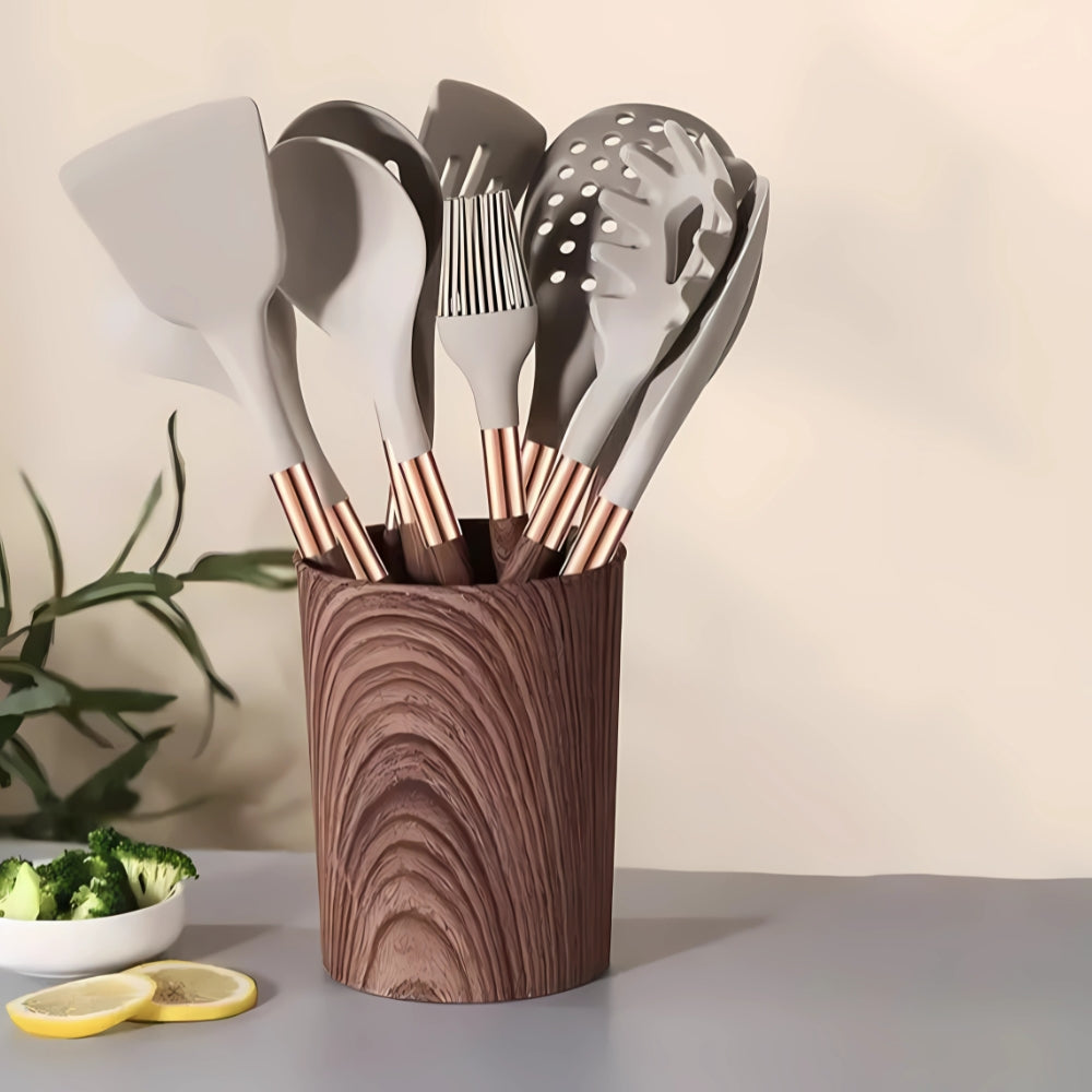 10-teiliges Silikon-Kochutensilien-Set mit ergonomischen Griffen