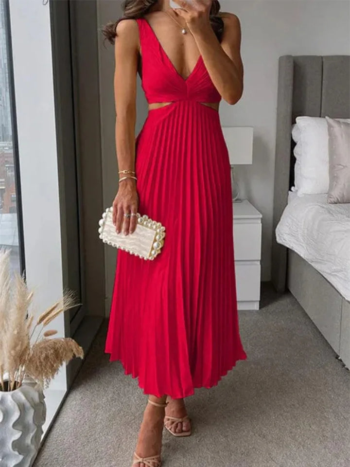 Elegantes ärmelloses Kleid mit offenem Rücken