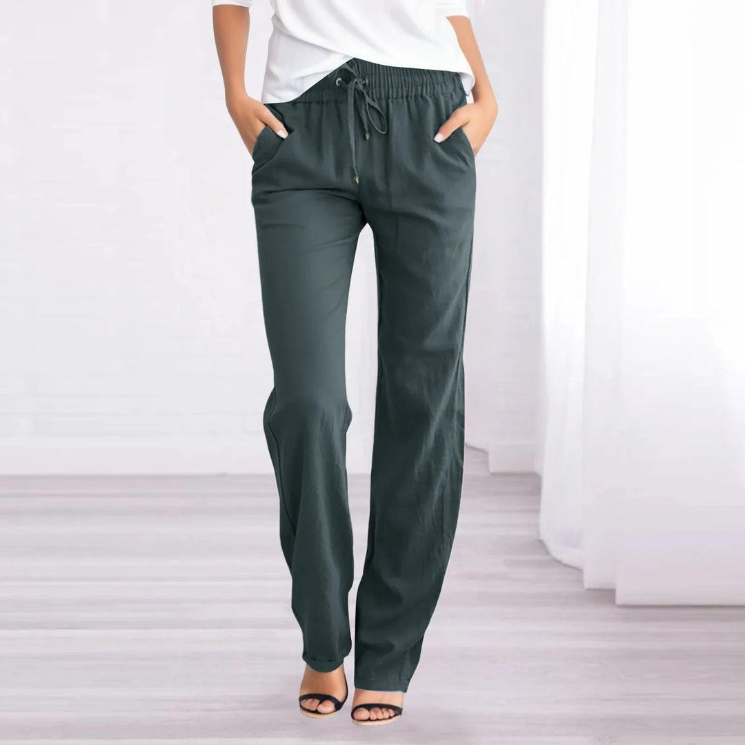 Luftige Baumwoll-Leinen-Hose für Damen