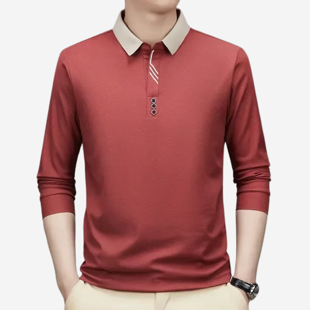 Lässiges Langarm-Polo für Herren