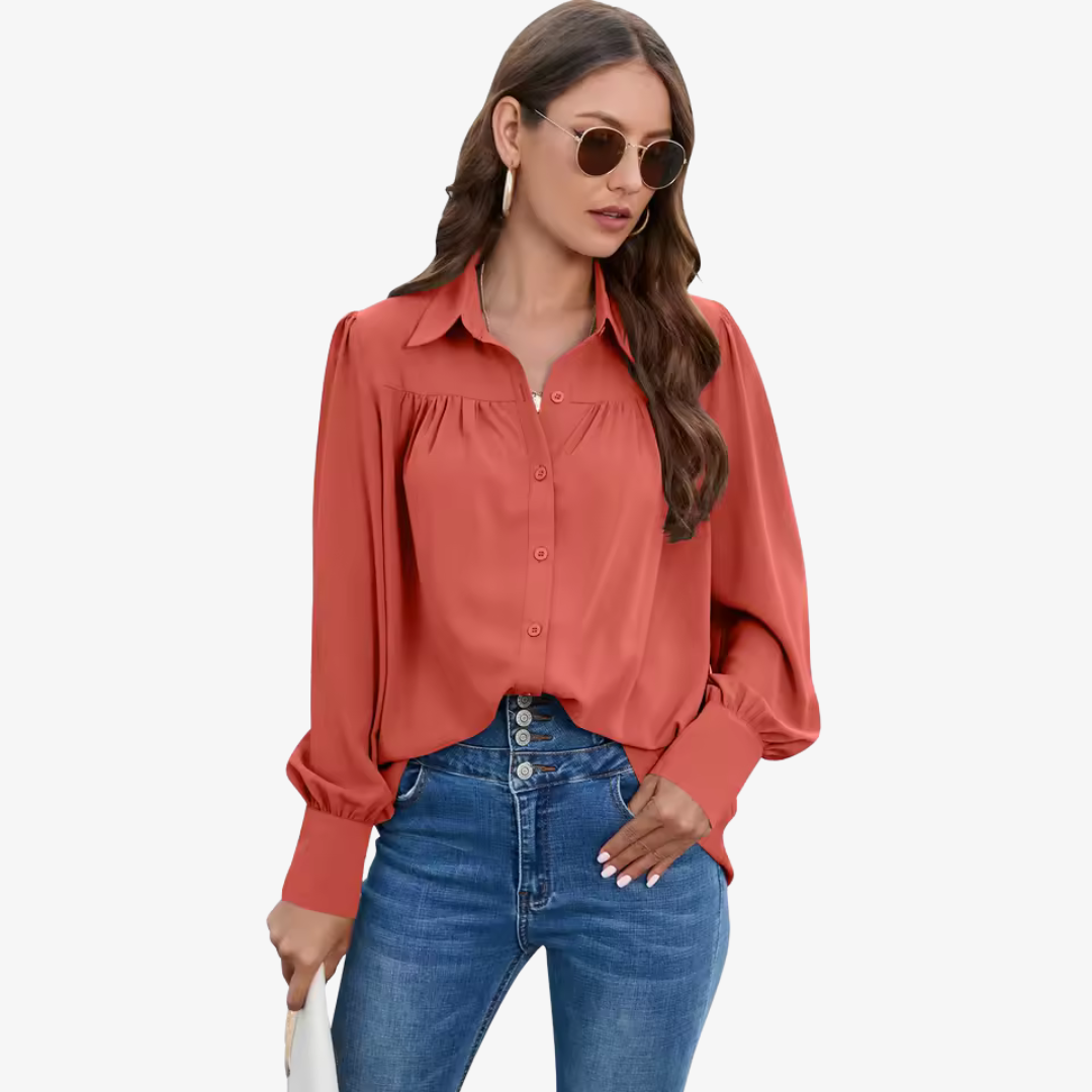 Elegante Chiffon-Bluse mit Lantern