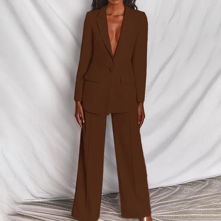 Elegantes Damen-Blazer- und Hosen-Set für Büro & Events