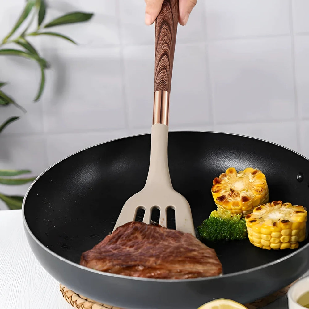 10-teiliges Silikon-Kochutensilien-Set mit ergonomischen Griffen