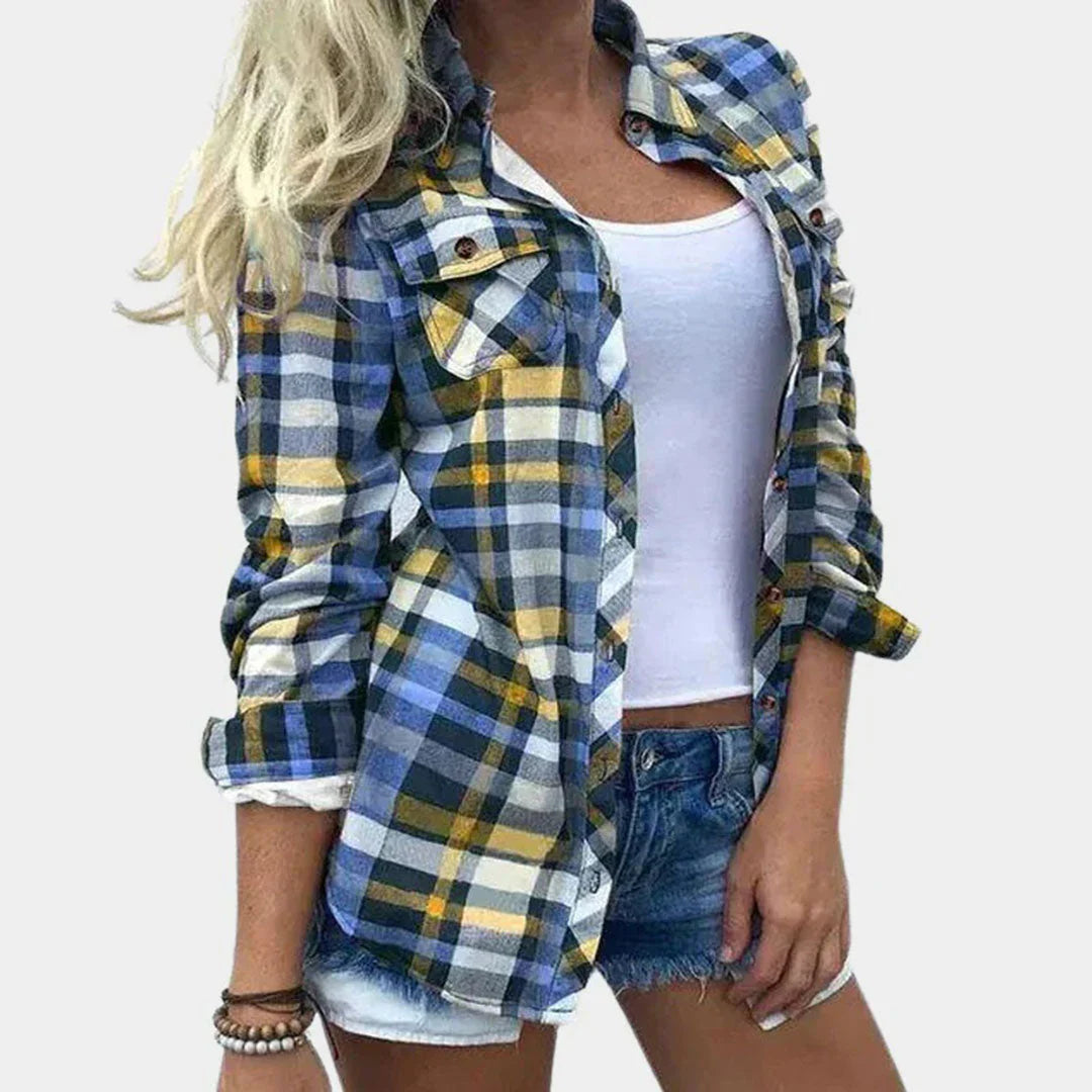 PlaidEase – Damenbluse mit zeitlosem Karo-Design und femininer Note