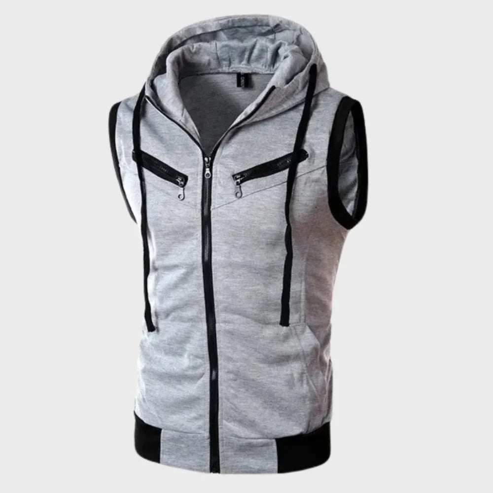 Ärmellose Herrenweste mit Kapuze im modernen Streetwear-Stil