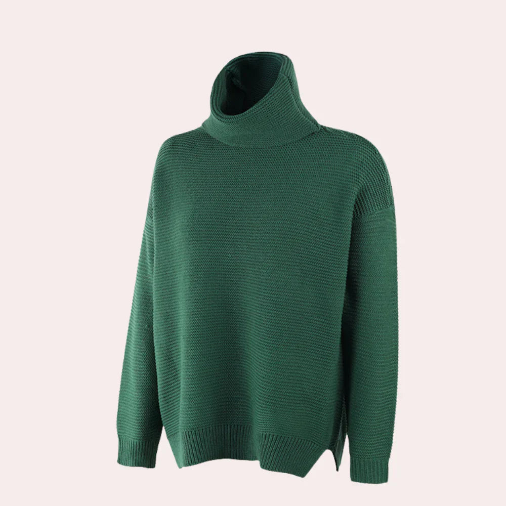 Luxuriöser Rollkragenpullover aus Strick für Damen