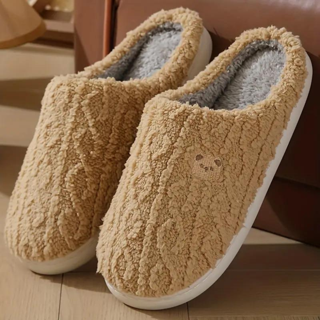 Bequeme, flauschige Bären-Hausschuhe für den Winter für Damen