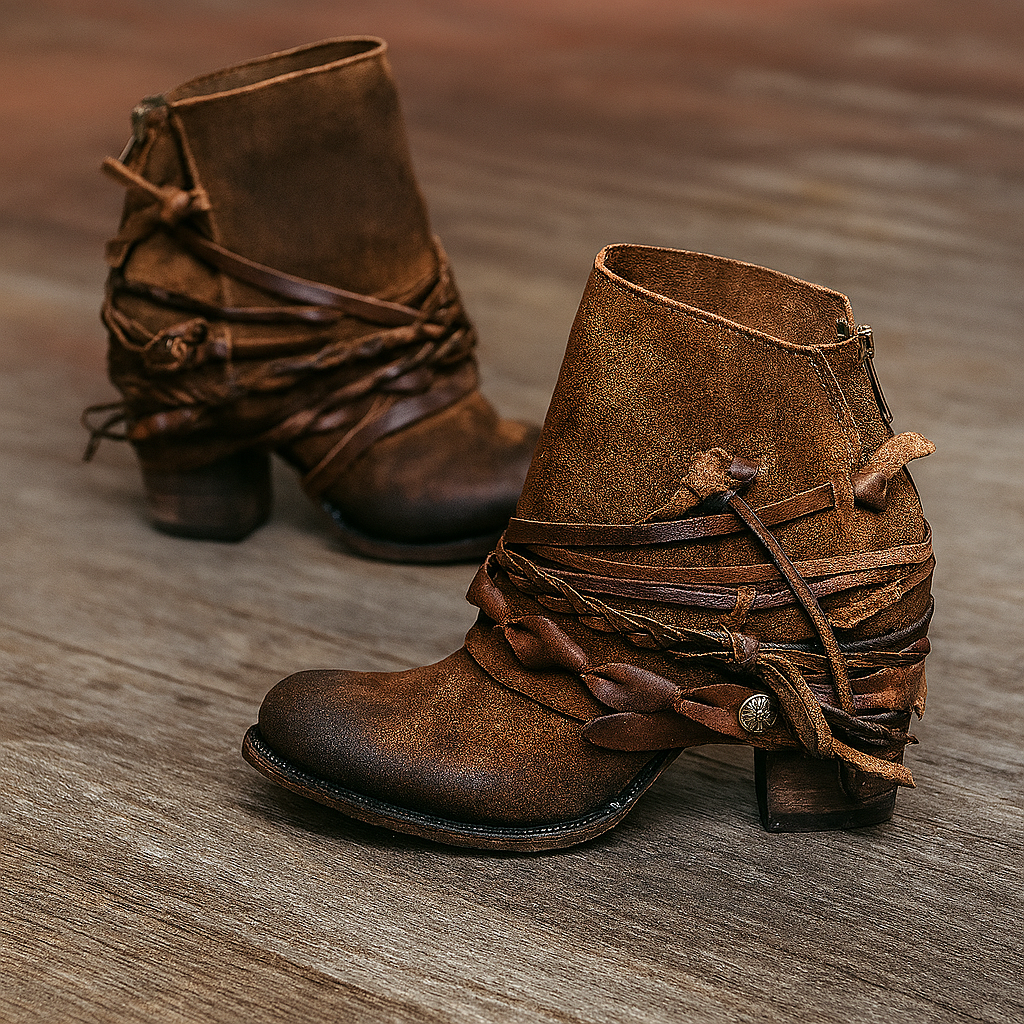 Stiefeletten aus Wildleder mit Quastendekor
