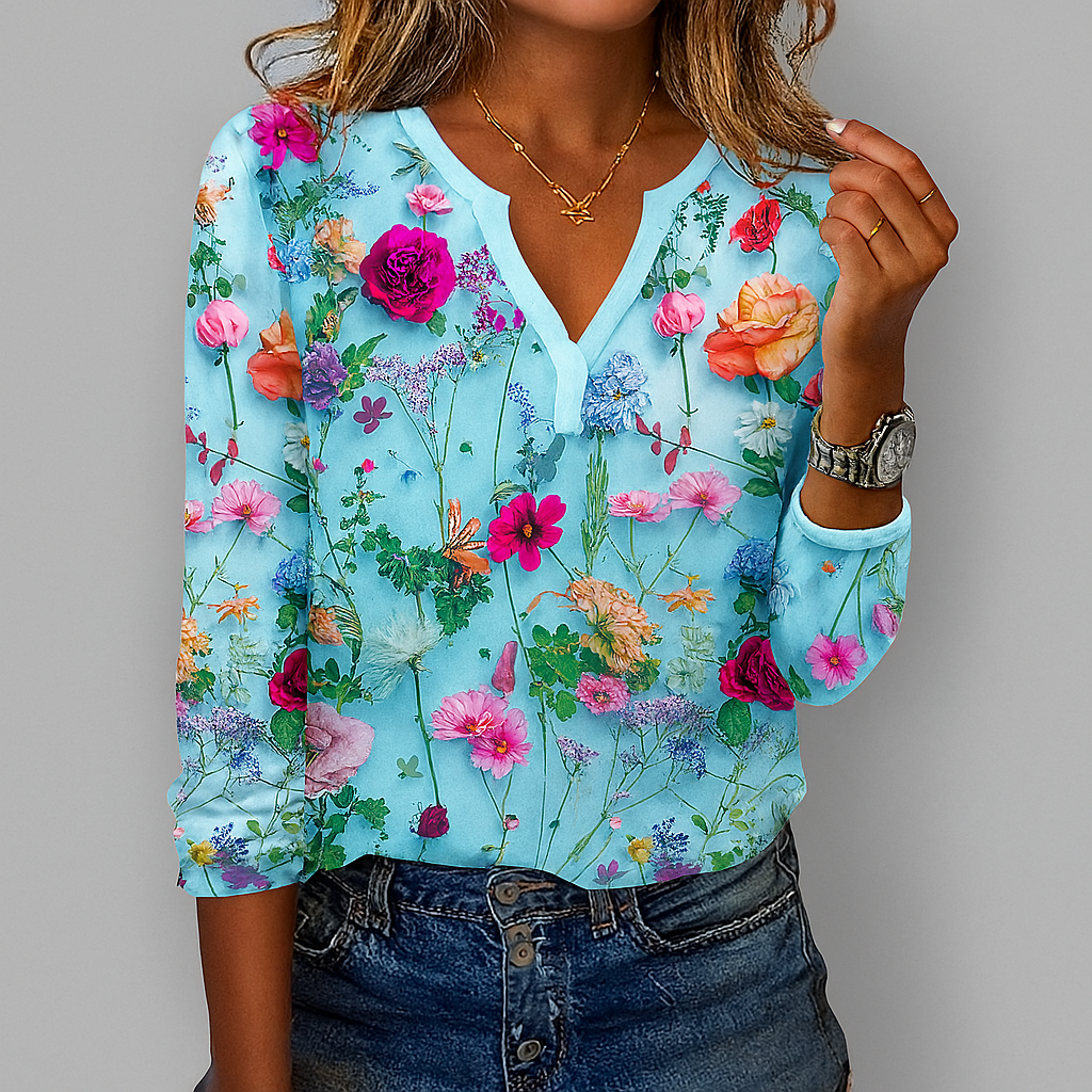 Lässige Bluse mit Blumendruck