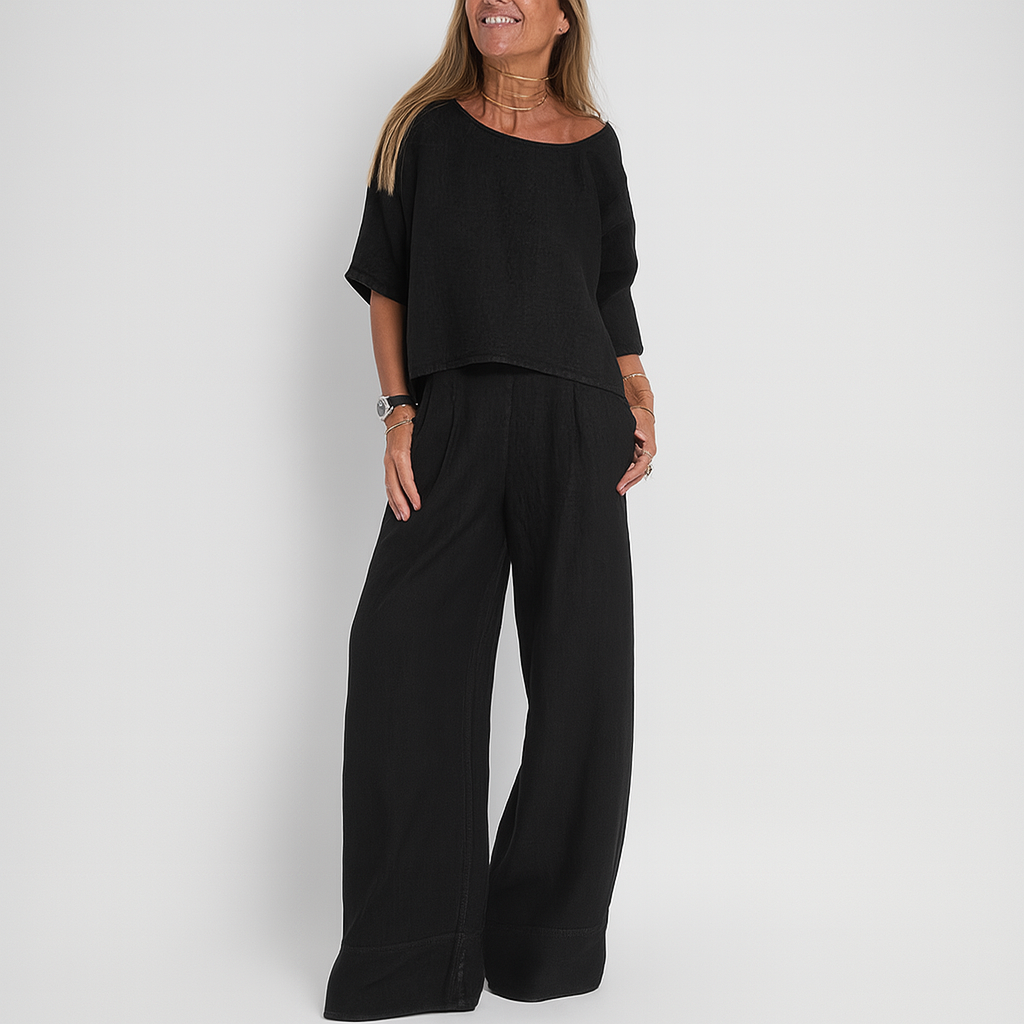 Zweiteiliges Set aus Leinenmischung im Relaxed Fit für Damen