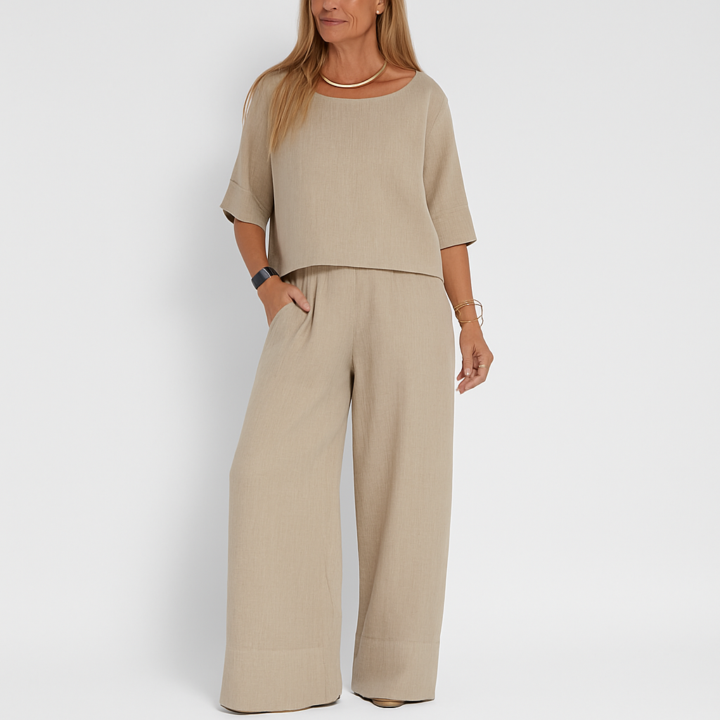 Zweiteiliges Set aus Leinenmischung im Relaxed Fit für Damen