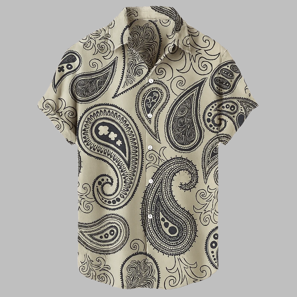 Lässiges Leinen-Tribal-Hemd im Streetstyle für Herren