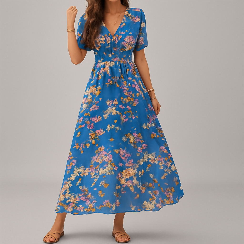 Midikleid mit Blumendruck