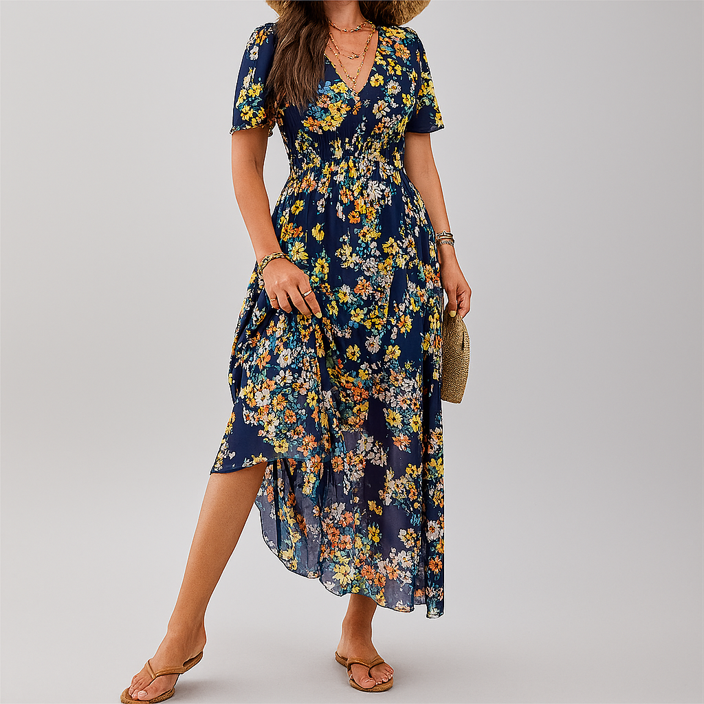 Midikleid mit Blumendruck
