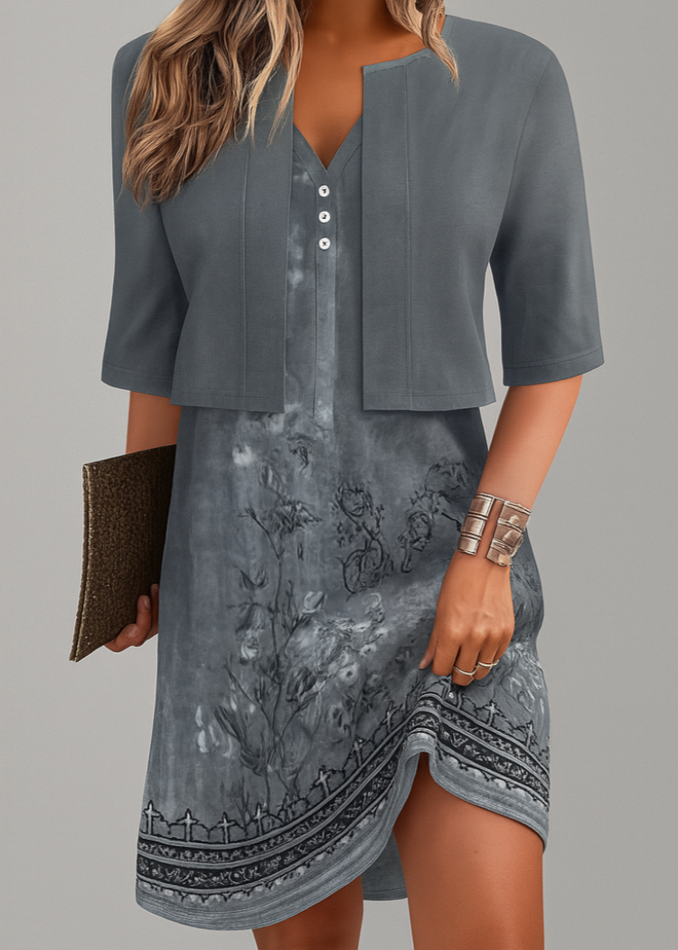 Elegantes zweiteiliges Kleid mit langem Rock