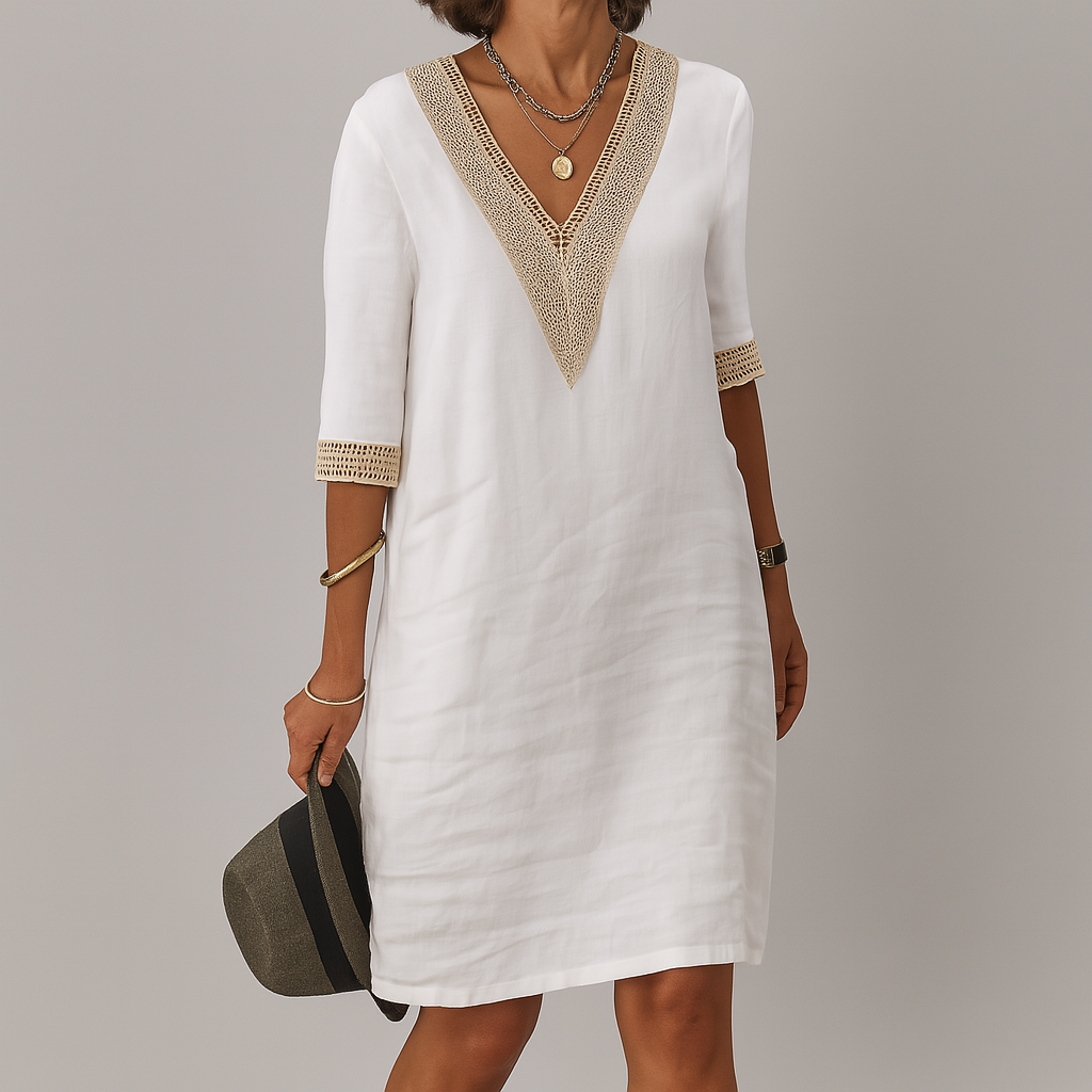 Stilvolles Sommerkleid aus Leinen für Damen