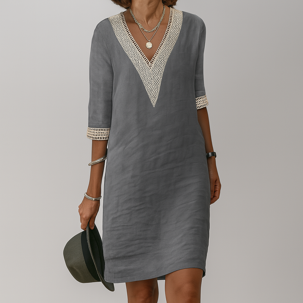 Stilvolles Sommerkleid aus Leinen für Damen