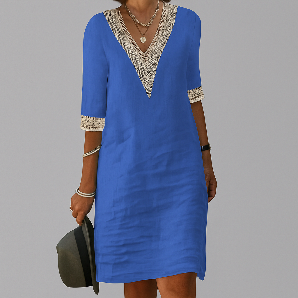 Stilvolles Sommerkleid aus Leinen für Damen