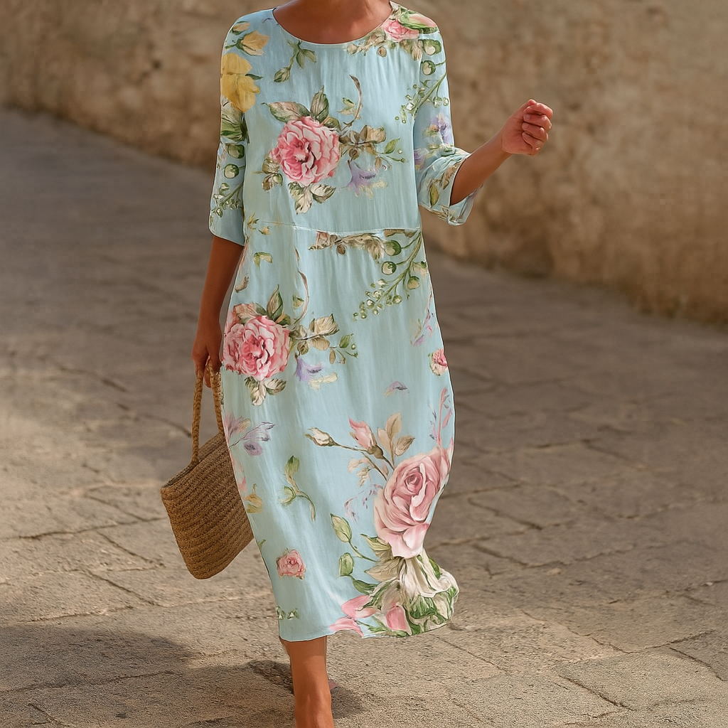 Elegantes Sommerkleid mit Blumenmuster für Damen