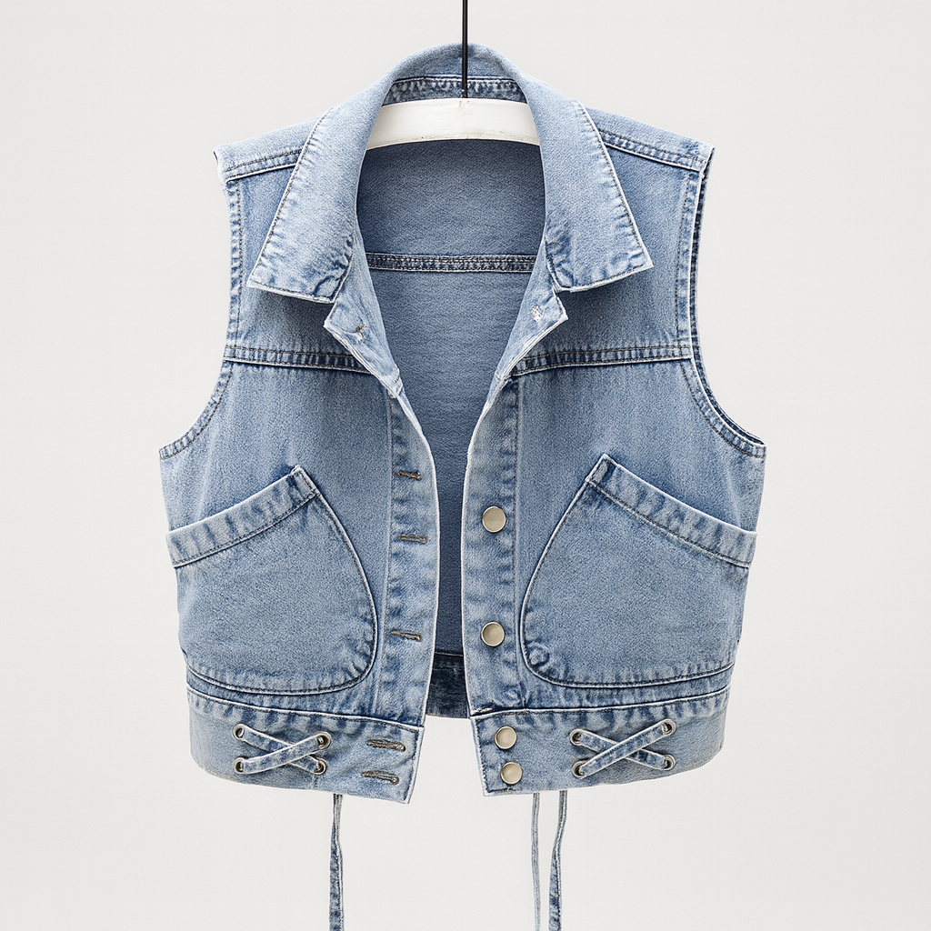 Ärmellose leichte Damen-Jeansweste