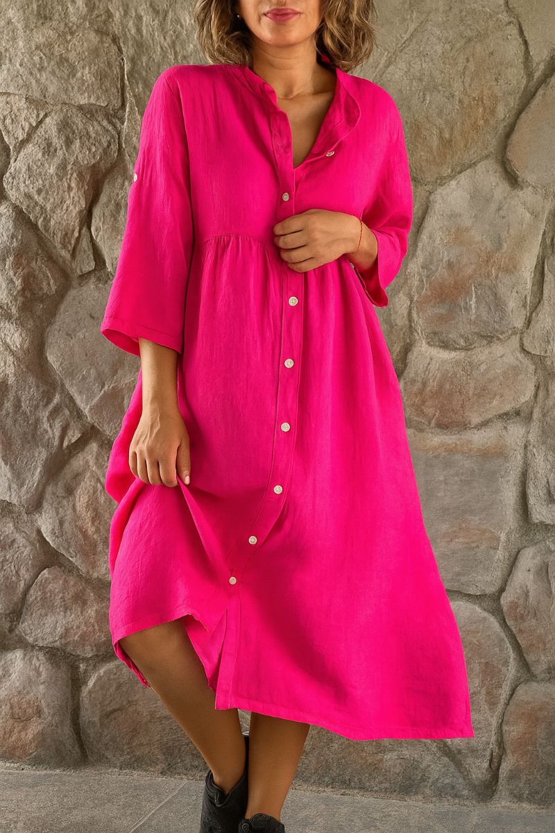 Lässiges Hemdkleid aus Baumwollleinen