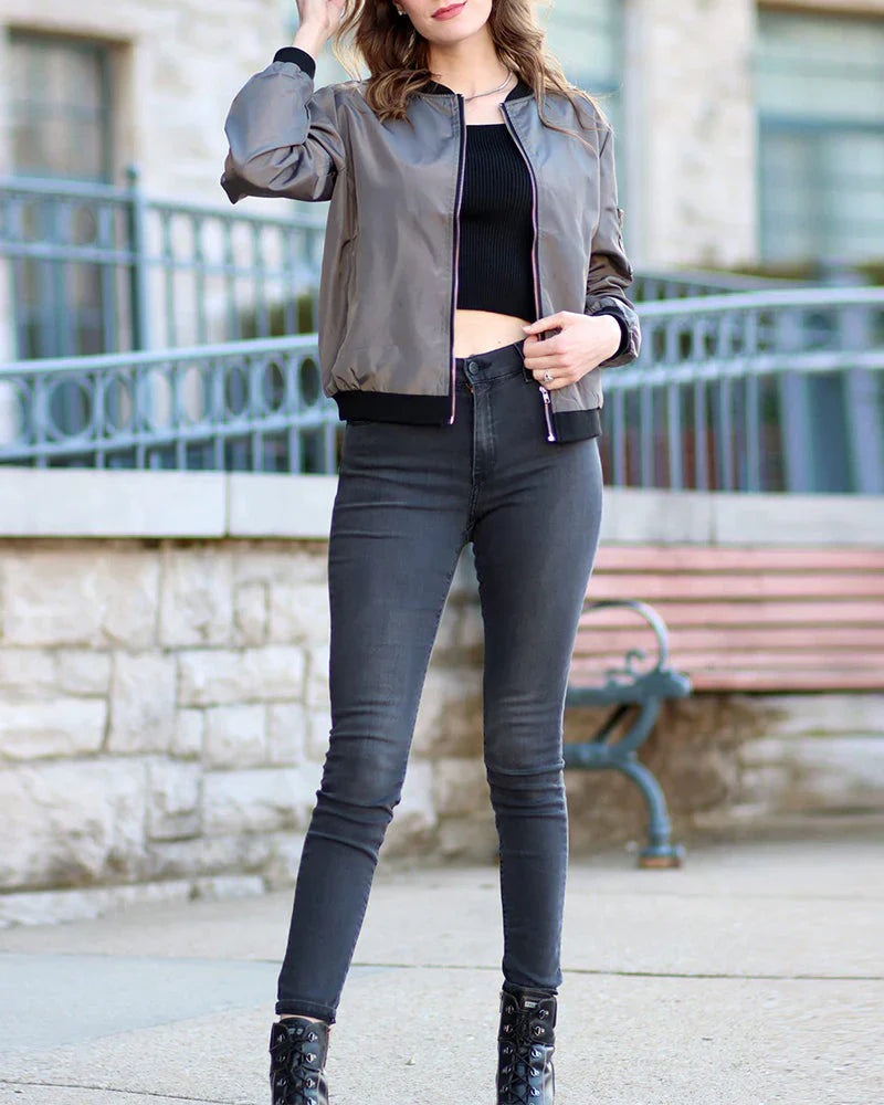 Damen klassische Bomberjacke