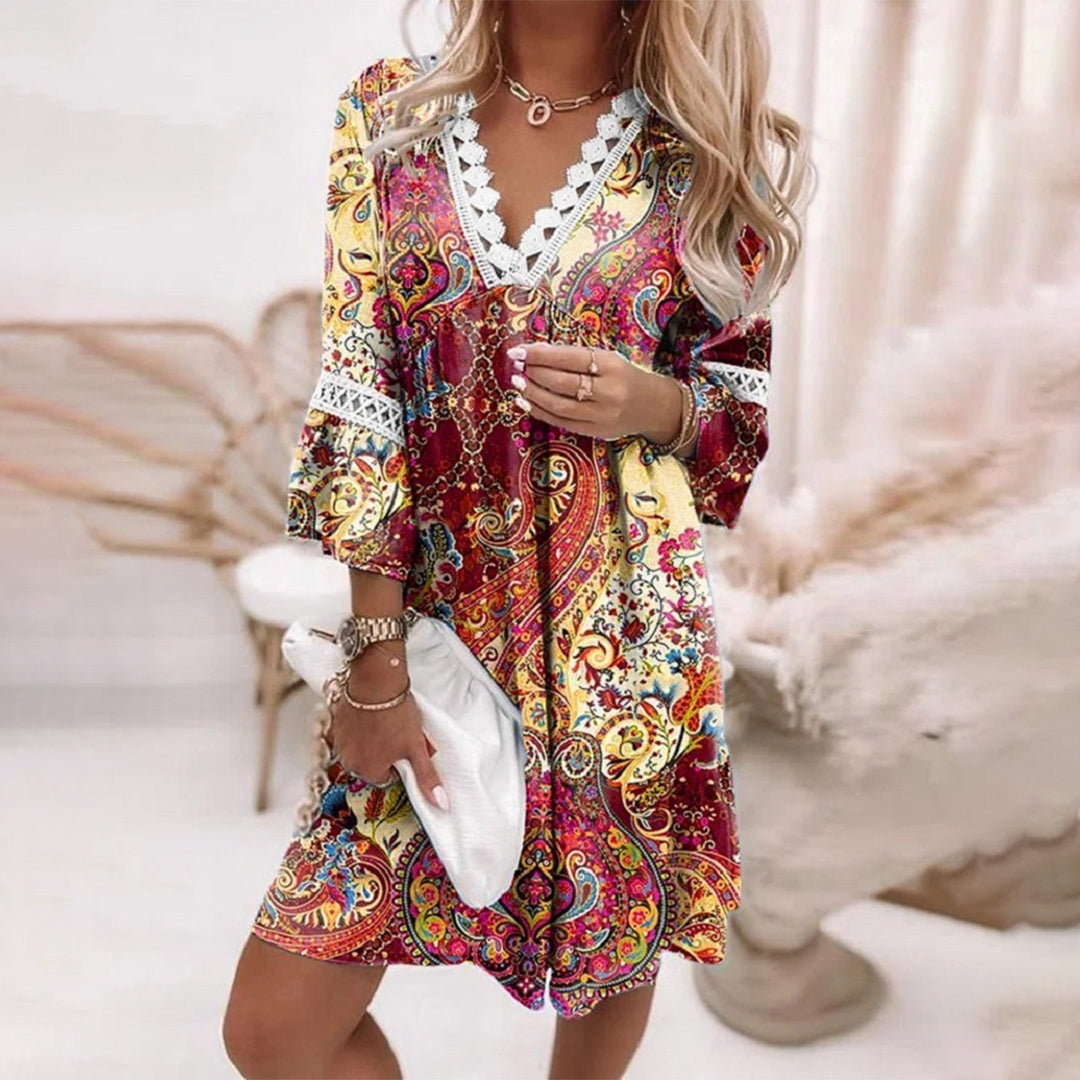 Boho Sommerkleid mit Häkeldetails