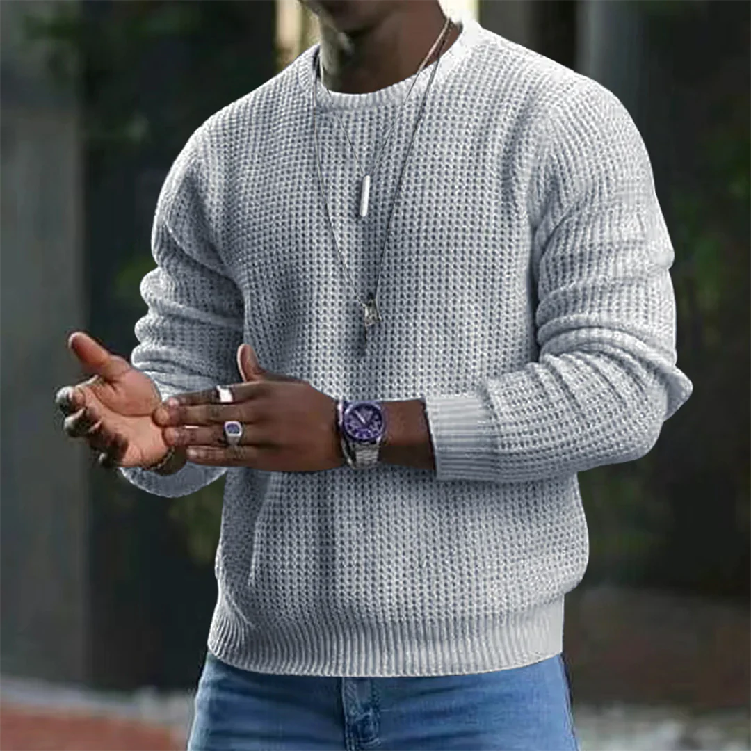Bequemer Waffelstrickpullover für Herren