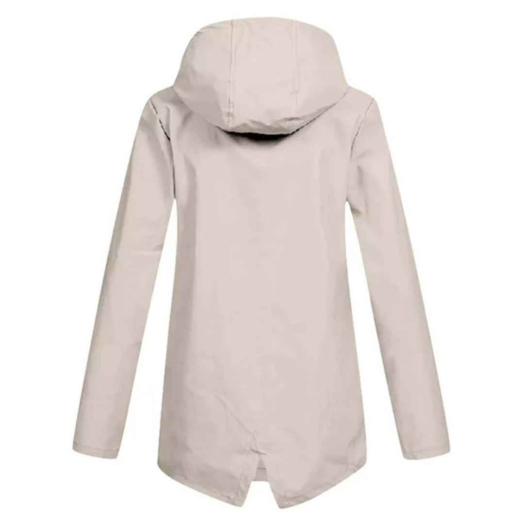 Wasserabweisende Damen Jacke mit Reißverschluss und Kapuze