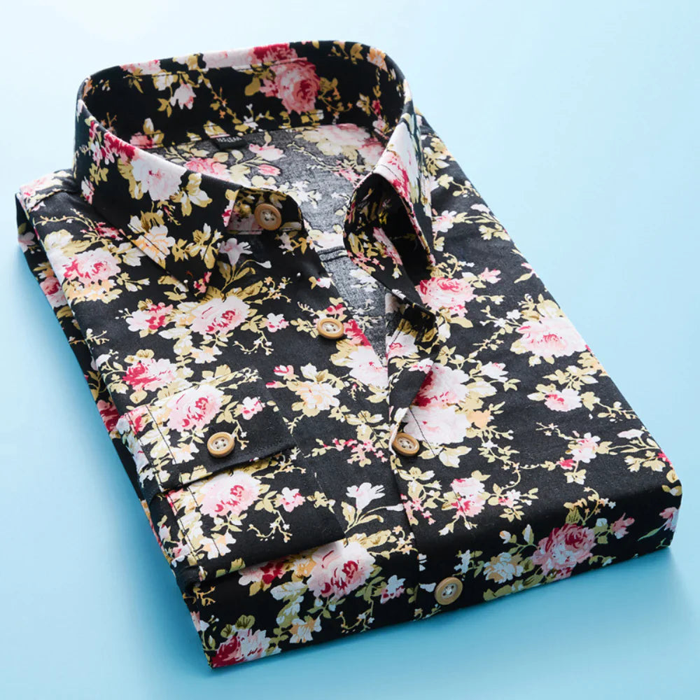 Trendiges Herren Hemd mit Blumenmuster
