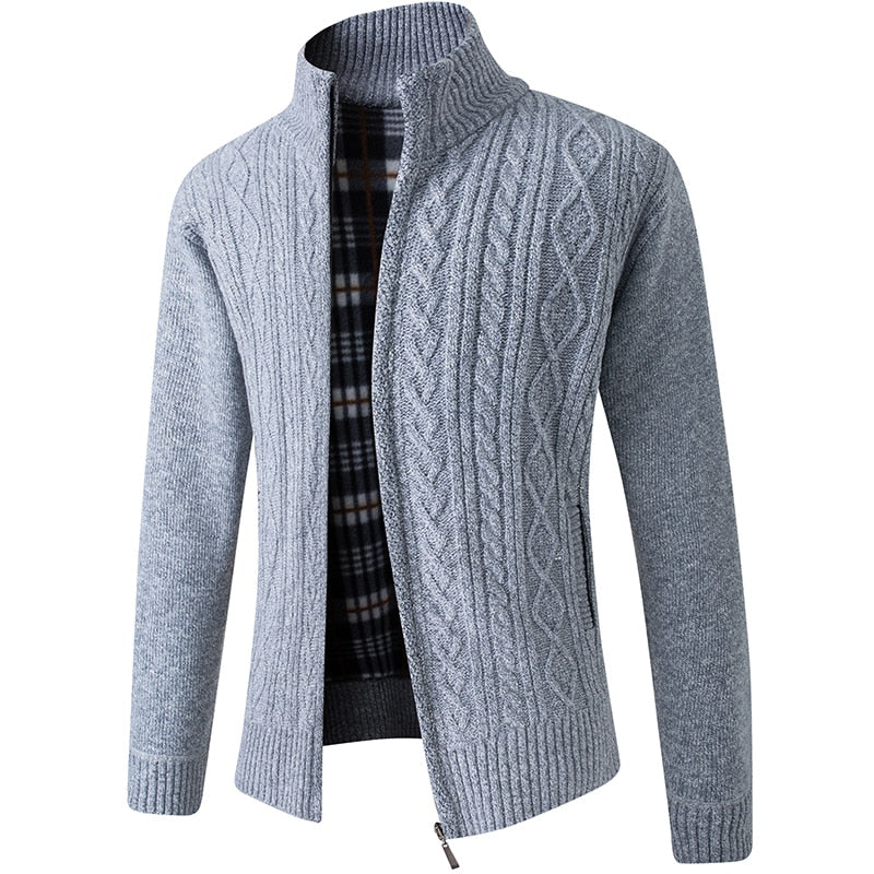 Herren Strickpullover mit Reißverschluss und Kapuze