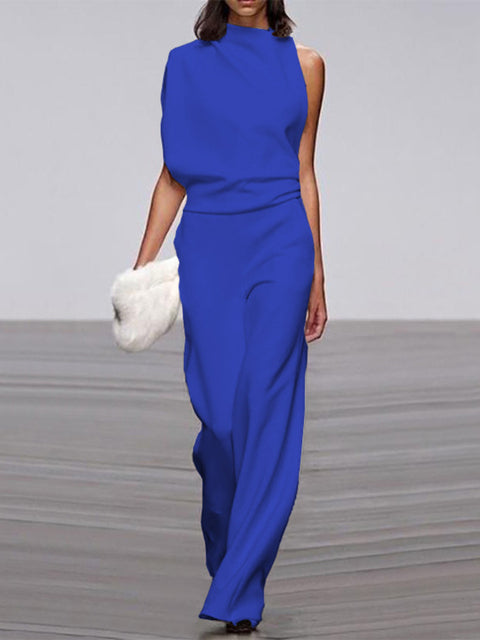 Ärmelloser Jumpsuit mit offenem Rücken Mühelose Eleganz mit einem modernen Twist
