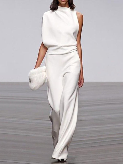 Ärmelloser Jumpsuit mit offenem Rücken Mühelose Eleganz mit einem modernen Twist