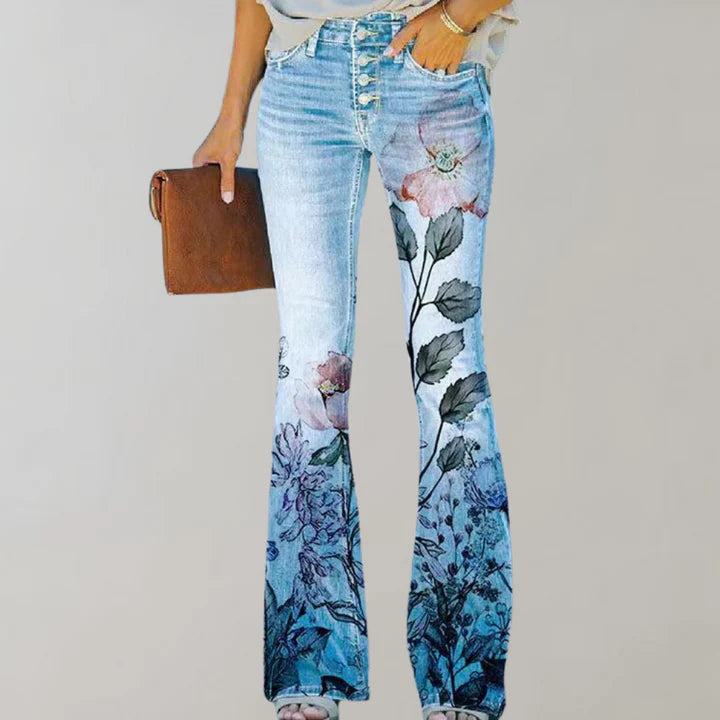 Flare-Design-Denimhose für Damen