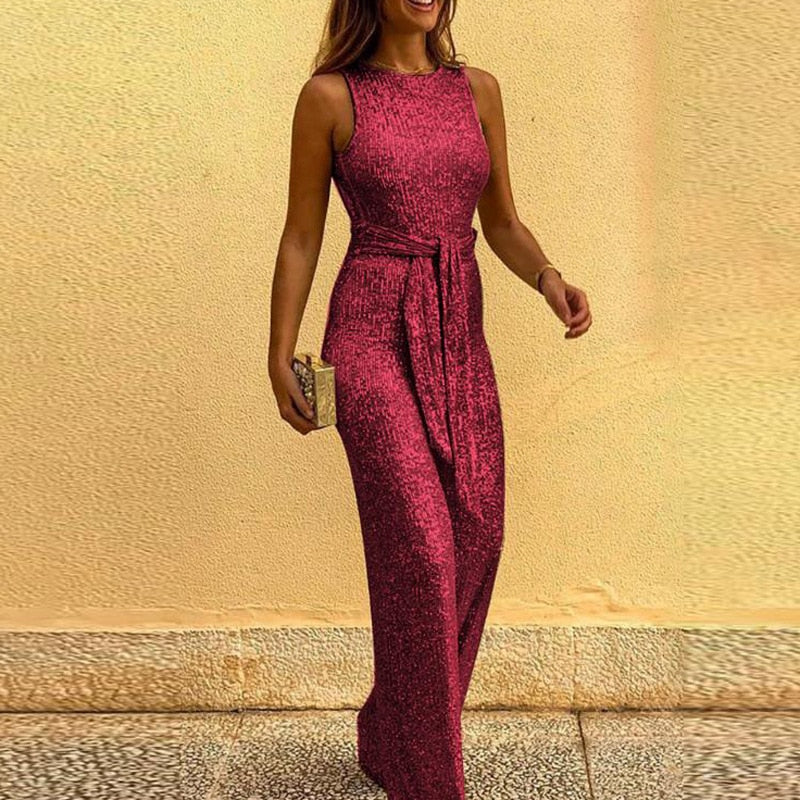 Festlicher glänzender Damen Jumpsuit