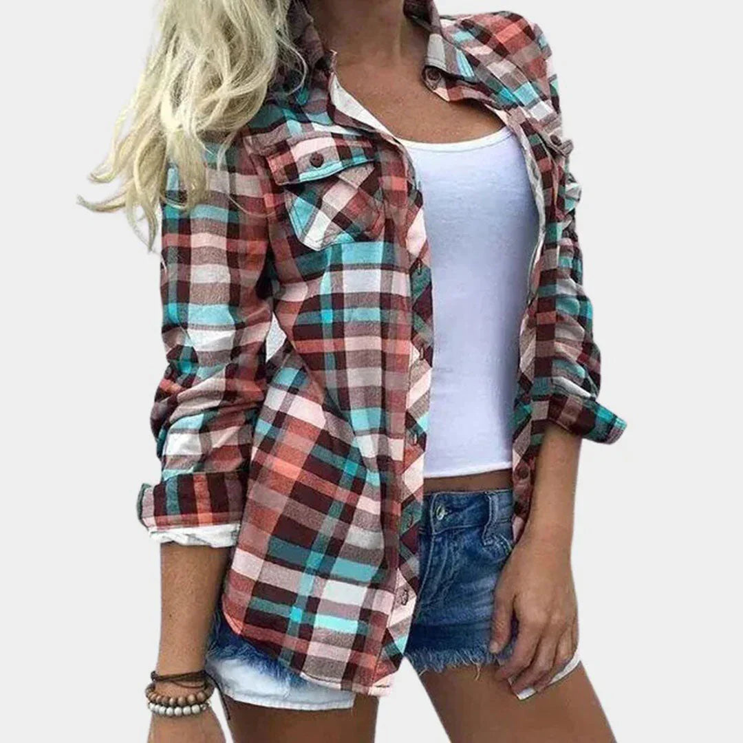 PlaidEase – Damenbluse mit zeitlosem Karo-Design und femininer Note