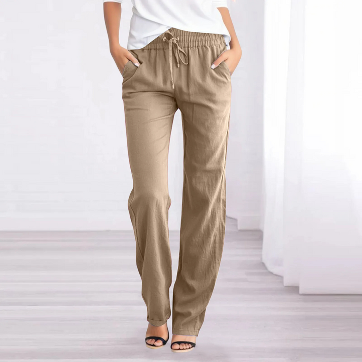 Luftige Baumwoll-Leinen-Hose für Damen