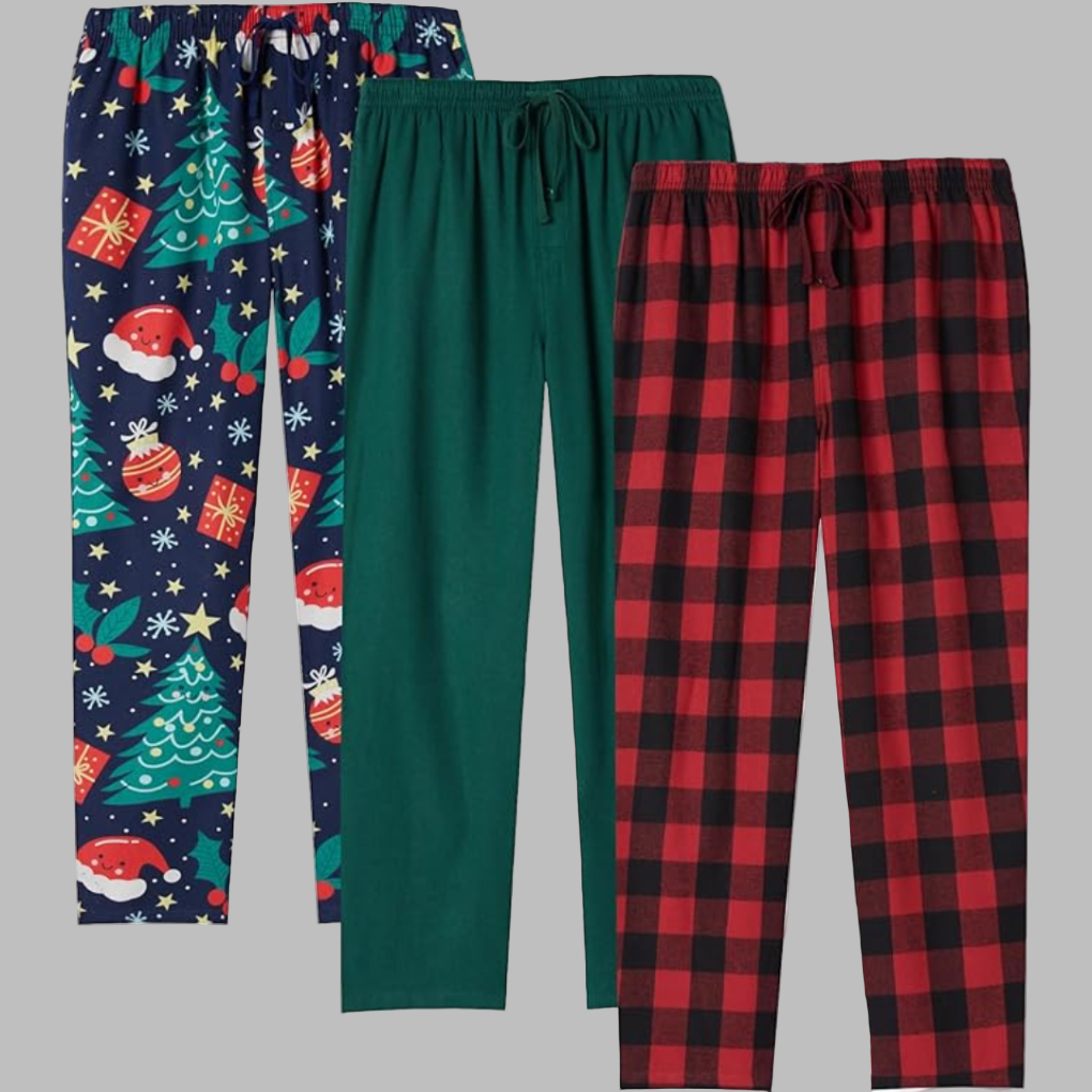 3er-Pack Flanell-Pyjamahosen für Herren