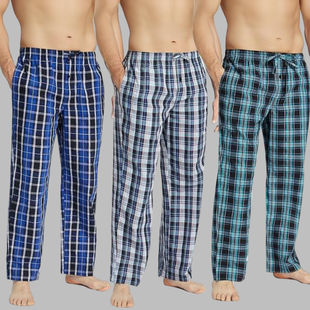 3er-Pack Flanell-Pyjamahosen für Herren