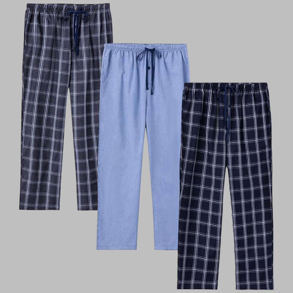 3er-Pack Flanell-Pyjamahosen für Herren