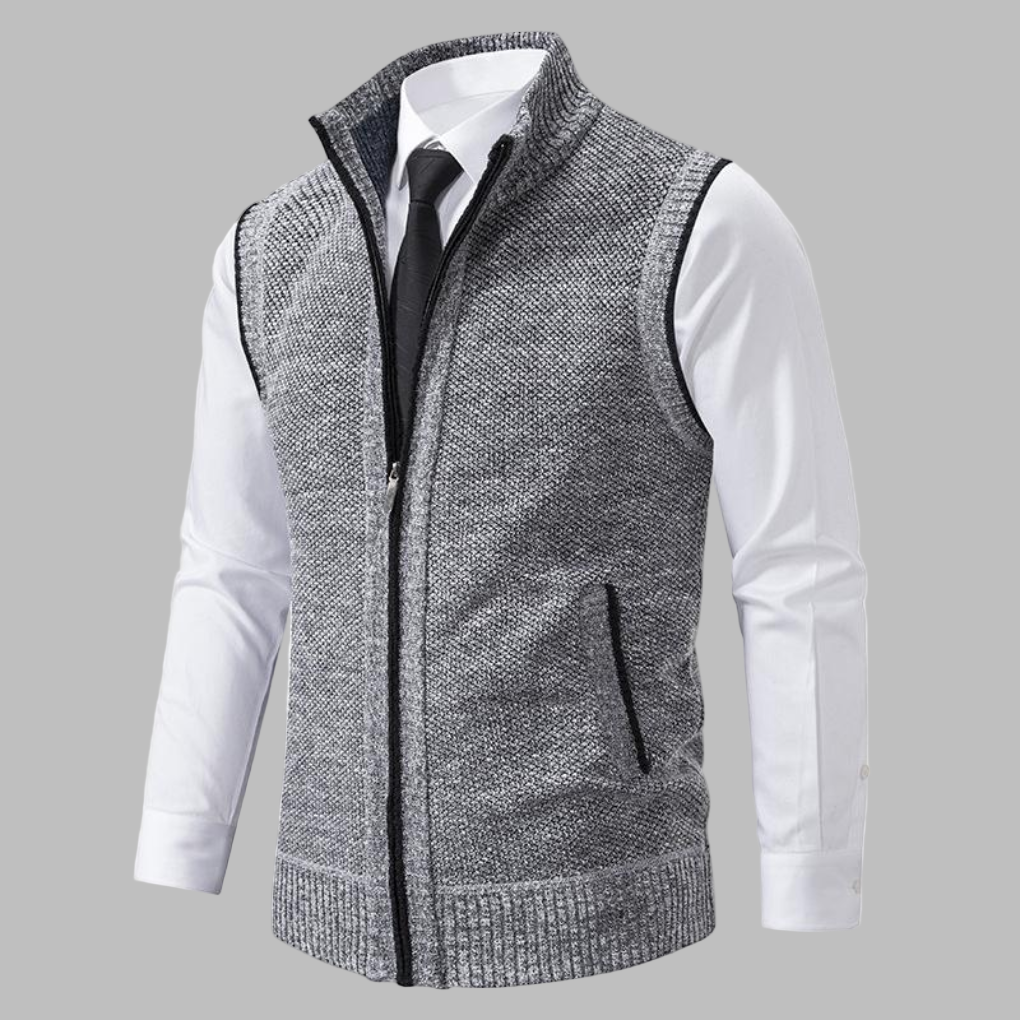 Klassische Strickweste mit Reißverschluss für Herren