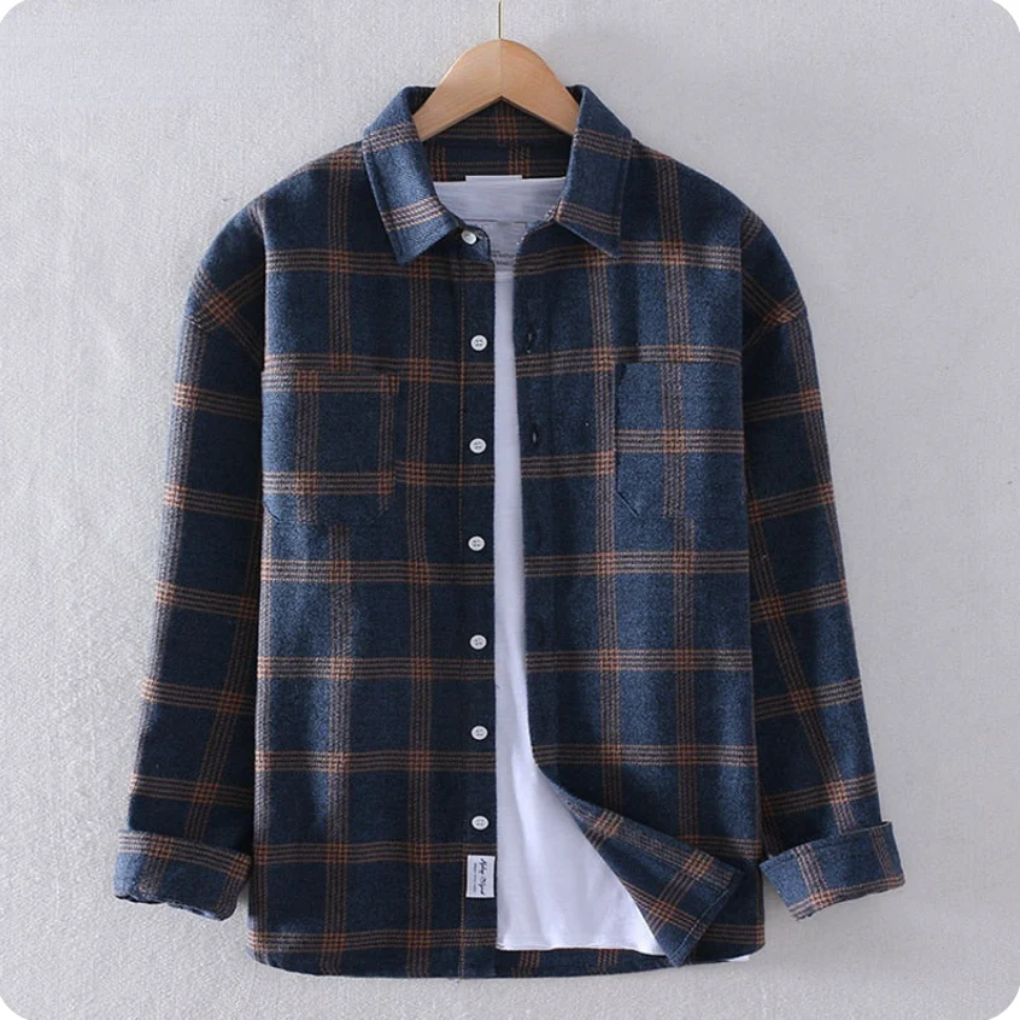 Klassischer Stil für Herbst und Winter Herren-Karohemd