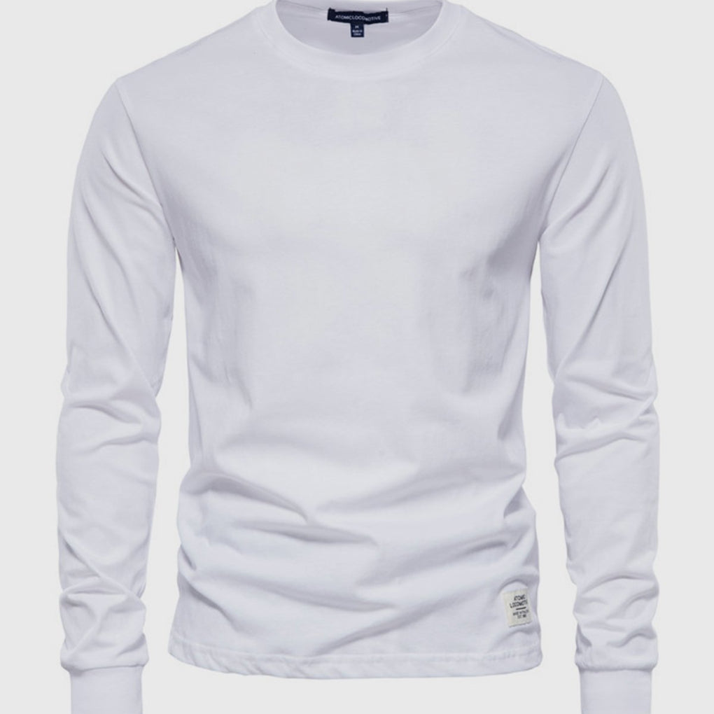 Herren Langarmshirt aus Baumwolle mit Rundhalsausschnitt