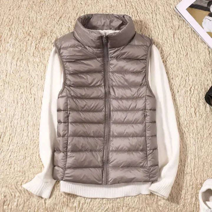 Winddichte Damen-Bodywarmer mit Reißverschluss und sportlicher Passform