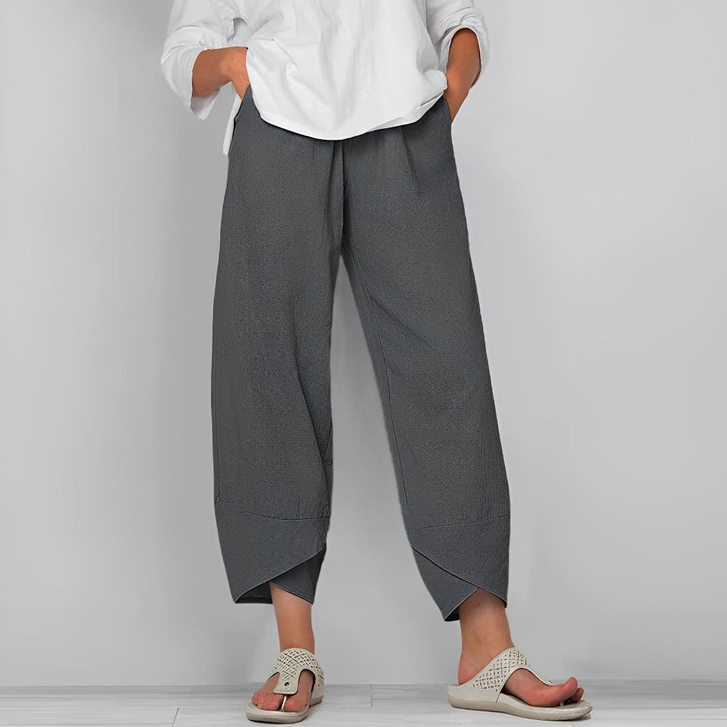 Elegante Satinhose mit weitem Bein