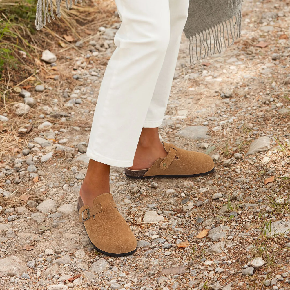 Orthopädische Suede-Kork-Slipper für Damen