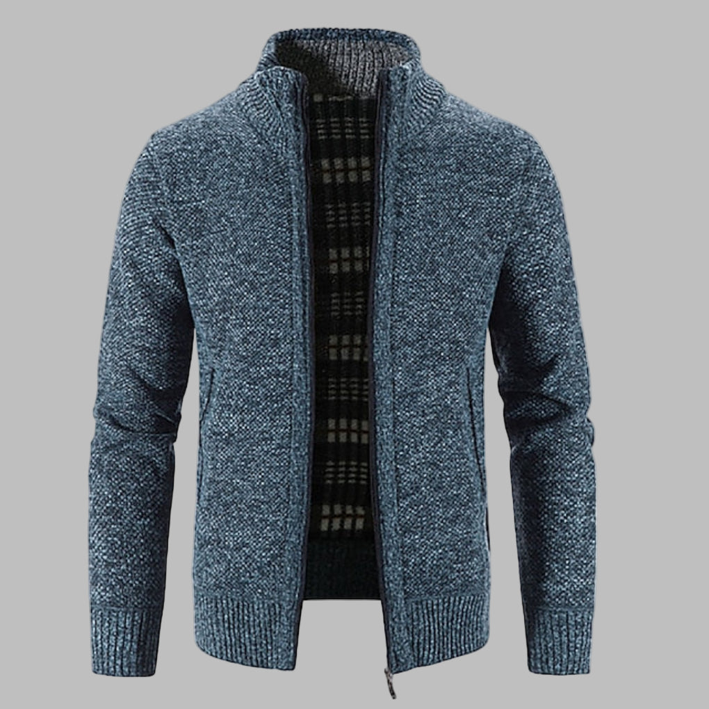 Stylischer Zipper-Strickpullover für Herren