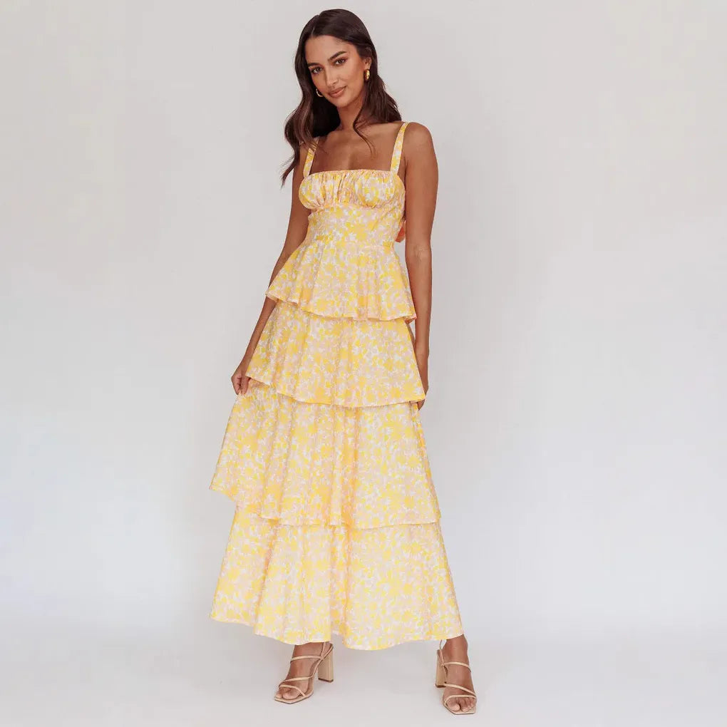 Boho Blumen Maxikleid