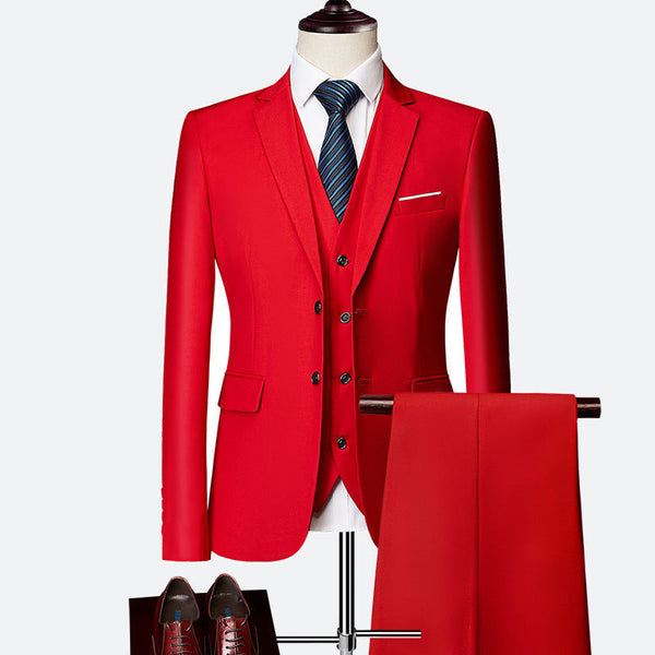 Luxuriöses 3-teiliges Slim Fit Herrenanzug mit Eleganter Passform