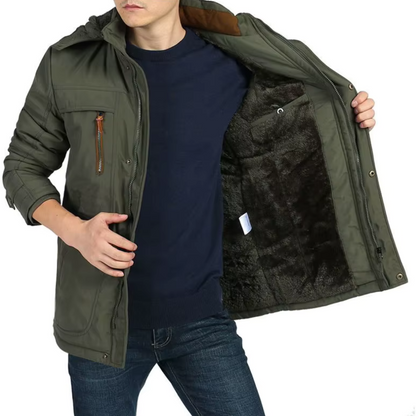 Stylischer Wintermantel mit Kapuze für Herren